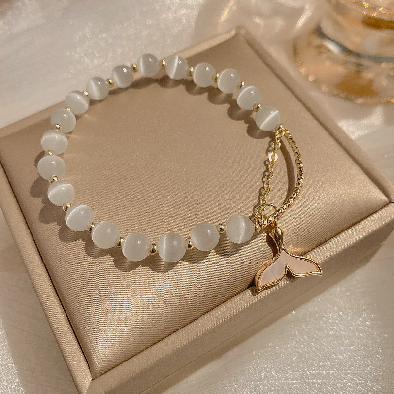 Fish Tail Pendant Bracelet Korean Opal Bracelet Female Fashion Simple Niche Hand Jewelry display picture 3
