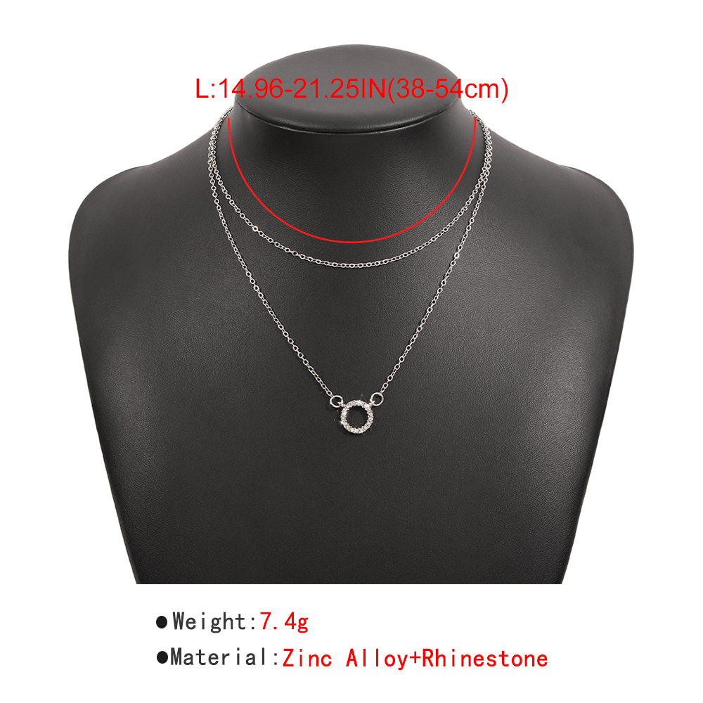 Hollow Circle Double-layer Chain Necklace display picture 1