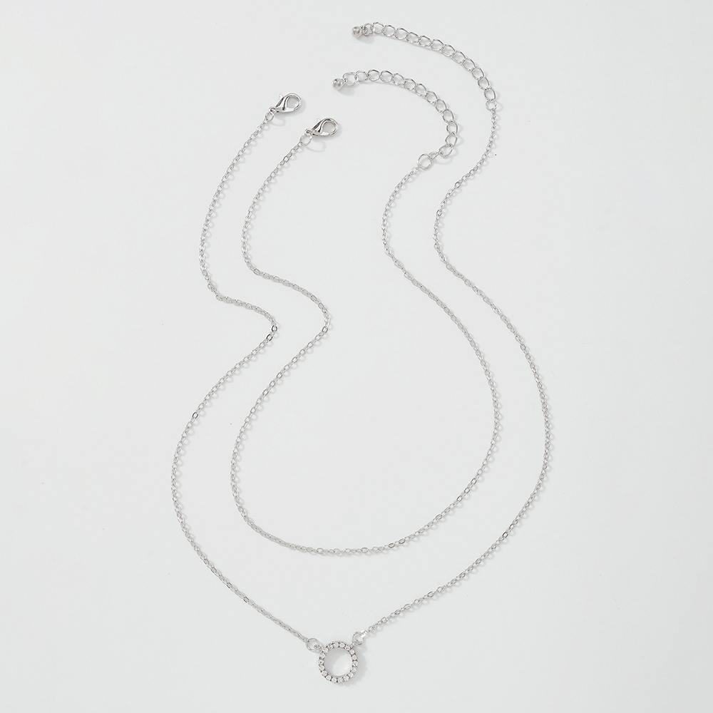 Hollow Circle Double-layer Chain Necklace display picture 2