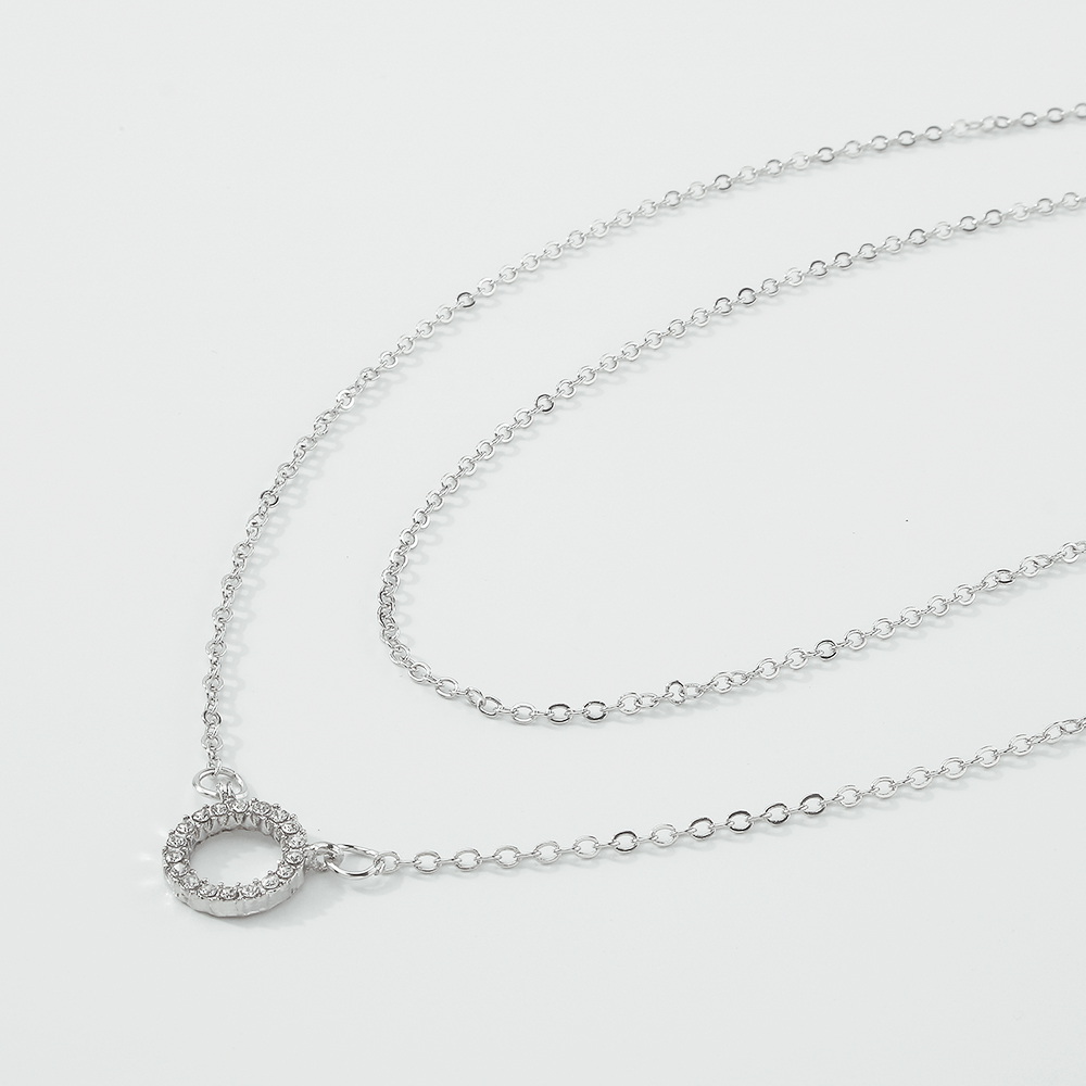 Hollow Circle Double-layer Chain Necklace display picture 4