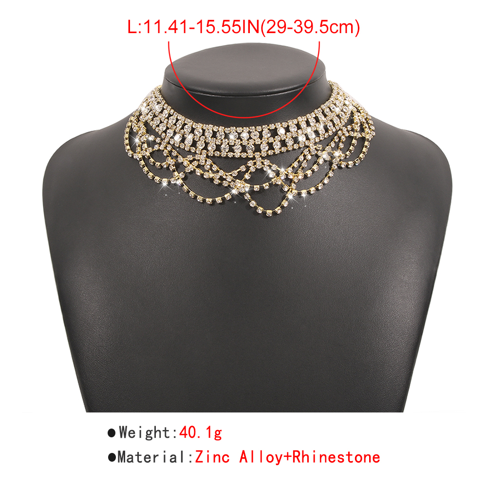 Full Rhinestone Temperament Light Luxury Necklace Women display picture 1
