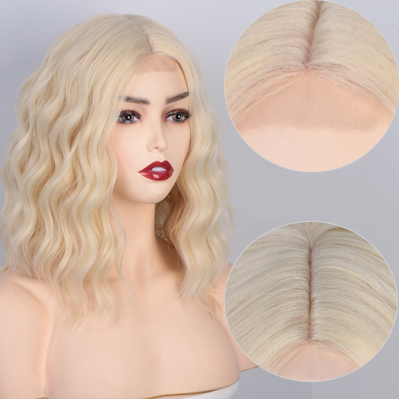 Short Natural Wave Wigs Synthetic Wigs Blond Wigs display picture 6