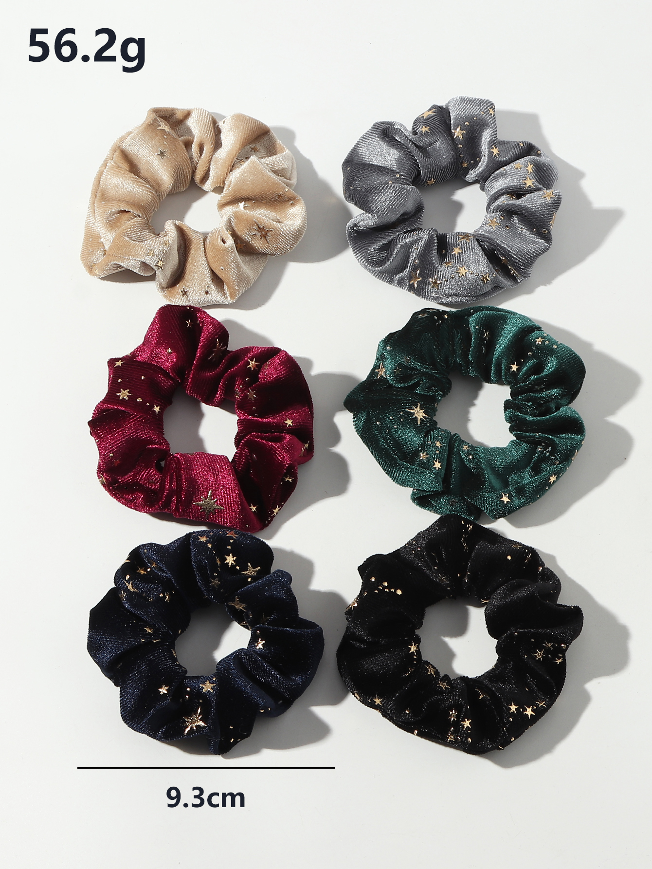 Pure Color Star Print Hair Scrunchies Set display picture 4