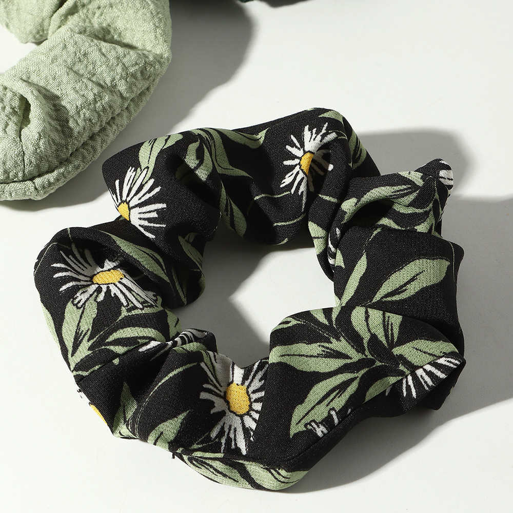 Sunflower Leaf Pattern Hair Scrunchies Hair Accessory display picture 4
