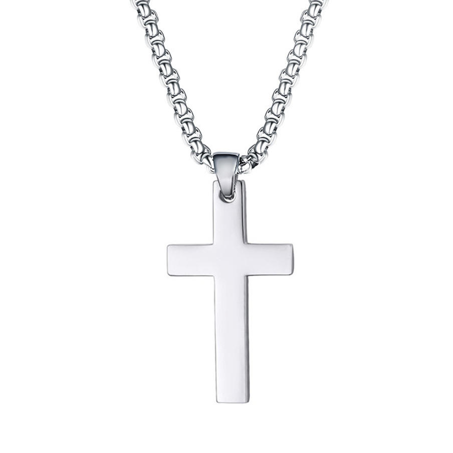 Men's Fashion Titanium Steel Cross Pendent Necklace display picture 3