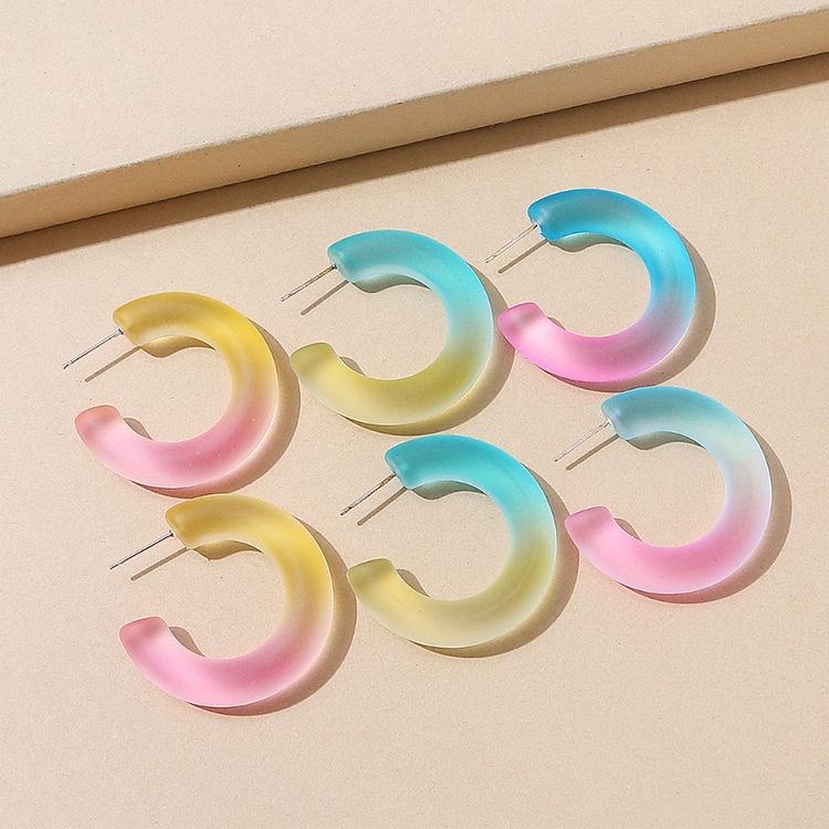 European And American Simple Resin Wild Creative Resin Earring Set display picture 1