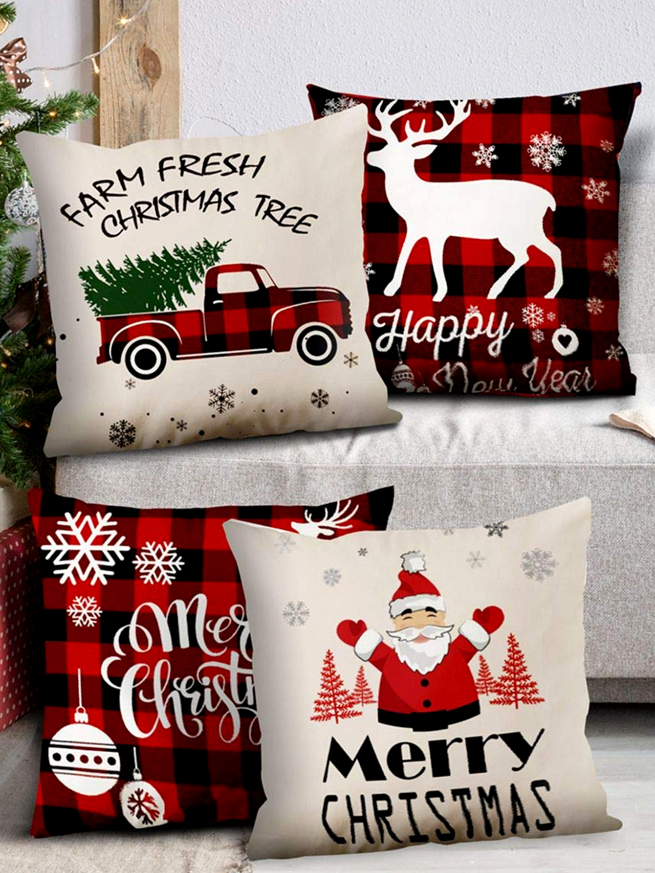 Classic Christmas Pattern Printed Pillowcase display picture 4