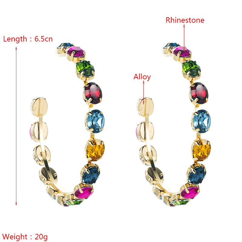 Fashion Color Diamond Series Alloy Glass Diamond Earrings Trend Party Earrings display picture 1