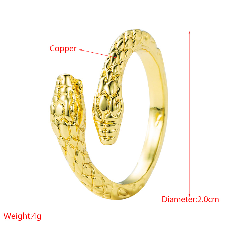 Fashion Trend Geometric Snake-shaped Copper Micro-inlaid Zircon Opening Adjustable Ring display picture 1