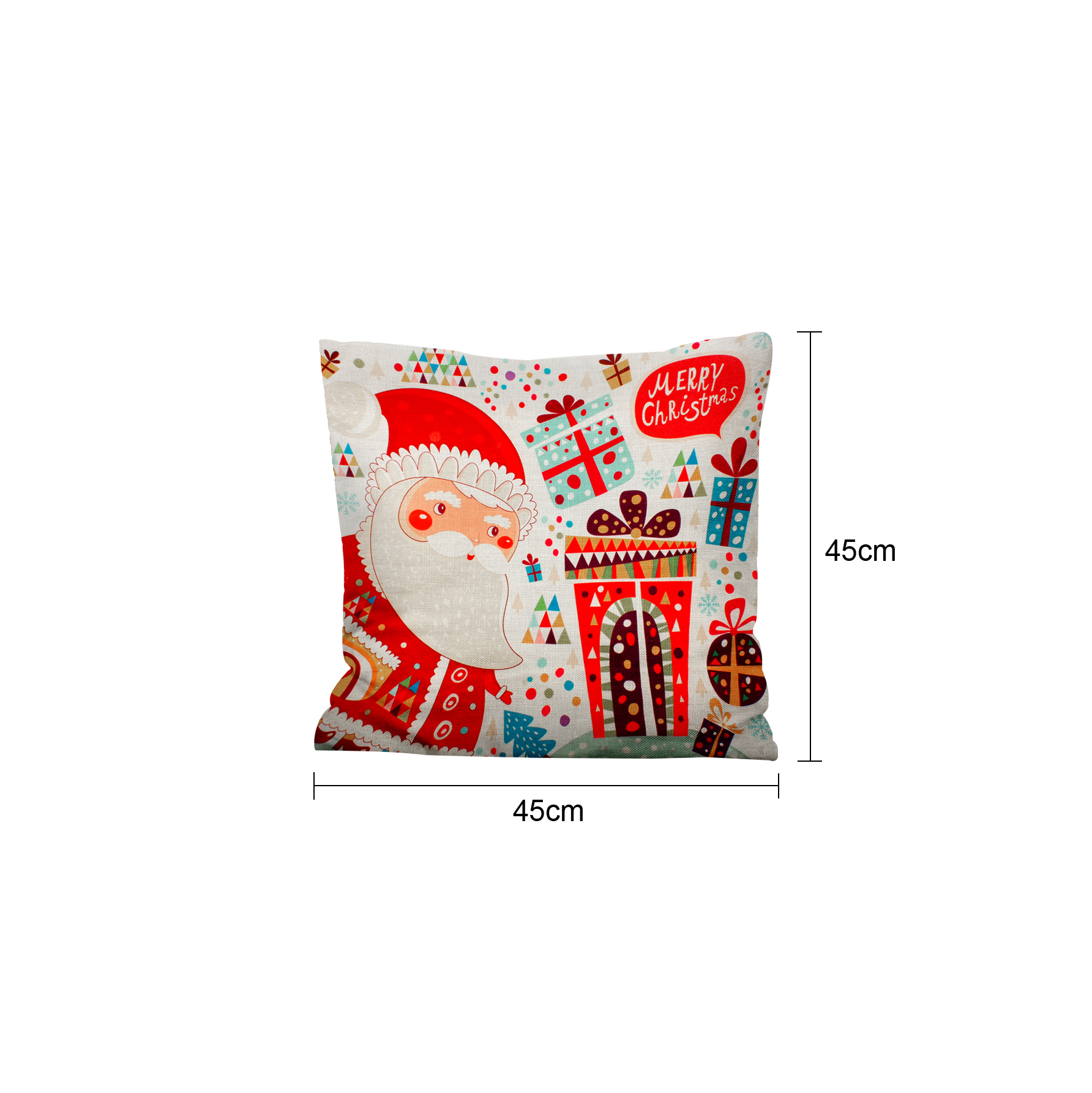 Funda De Almohada Clásica Con Estampado De Papá Noel display picture 3