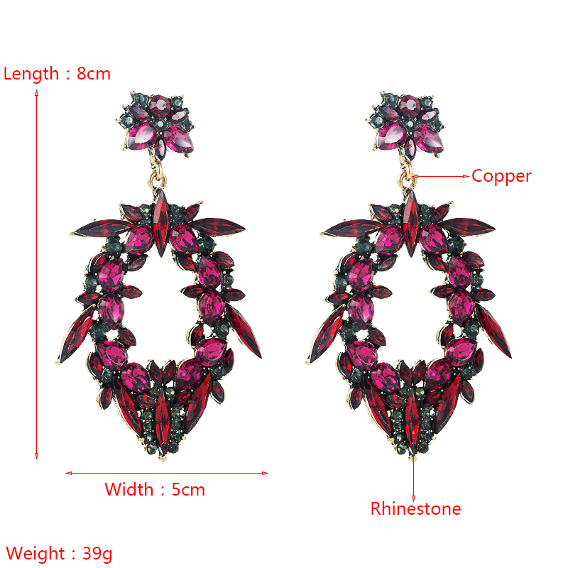 Exaggerated Hollow Flower Diamond Earrings Retro Temperament Baroque Earrings Wholesale display picture 1