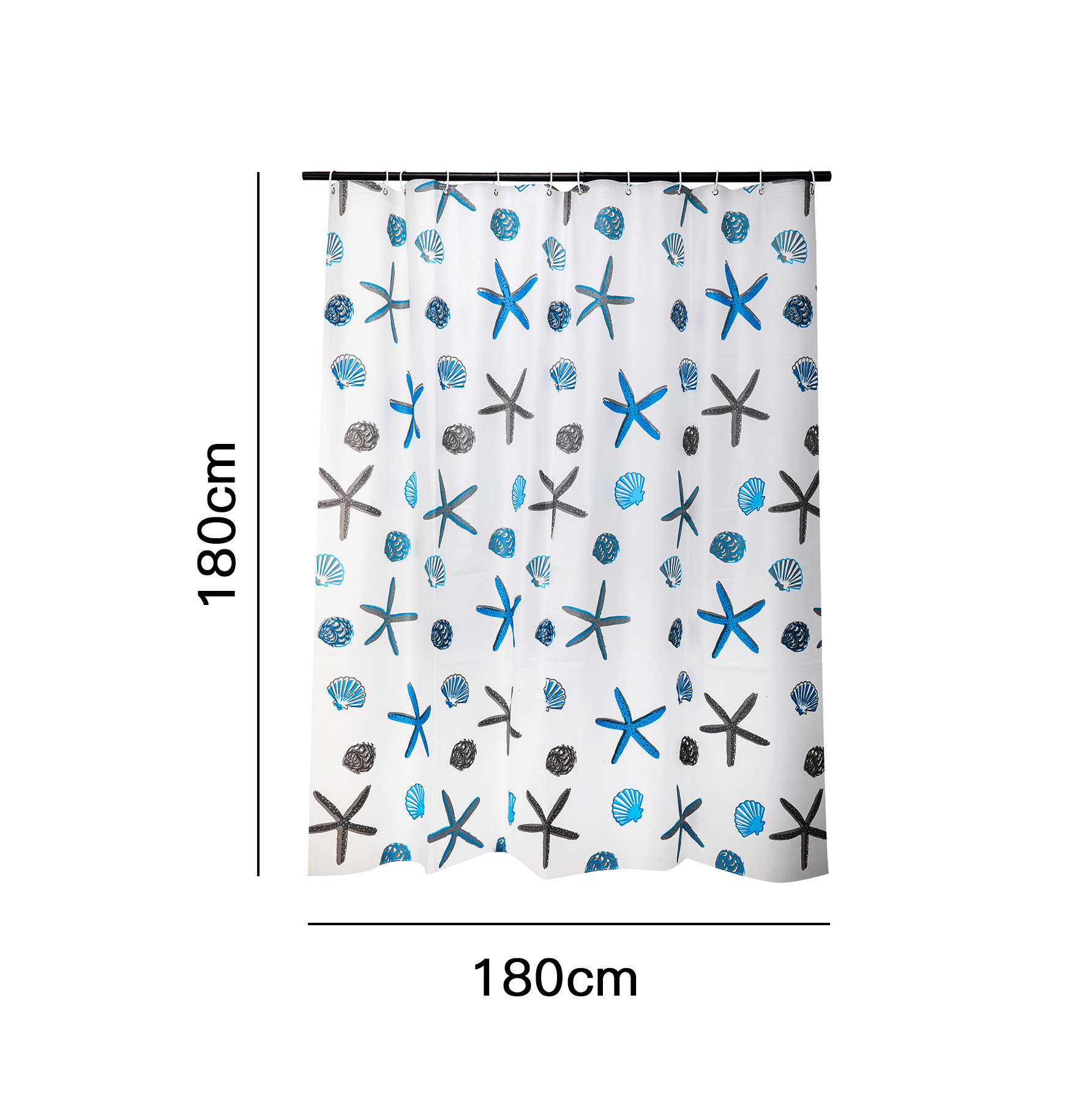 Starfish Waterproof And Mildew-proof Partition Shower Curtain display picture 2