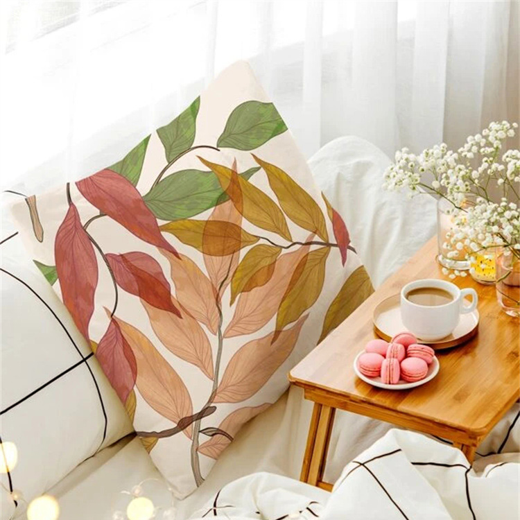 Flower Printed Linen Pillowcase display picture 14