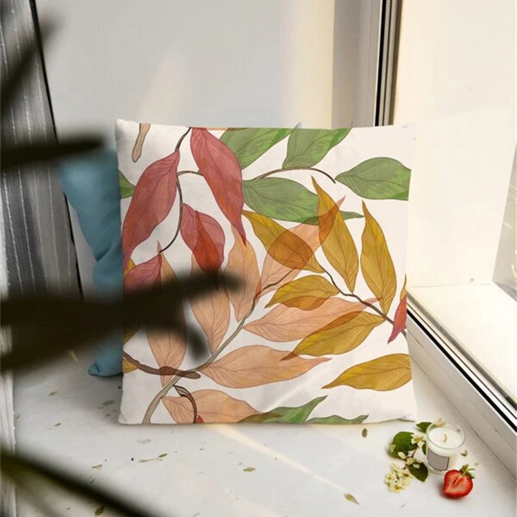 Flower Printed Linen Pillowcase display picture 17