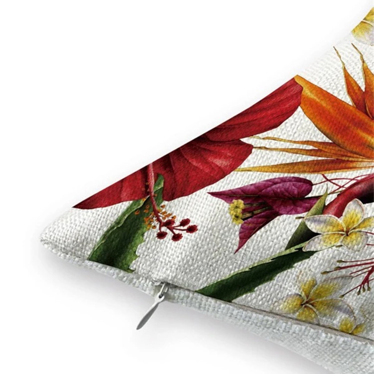 Flower Printed Linen Pillowcase display picture 18