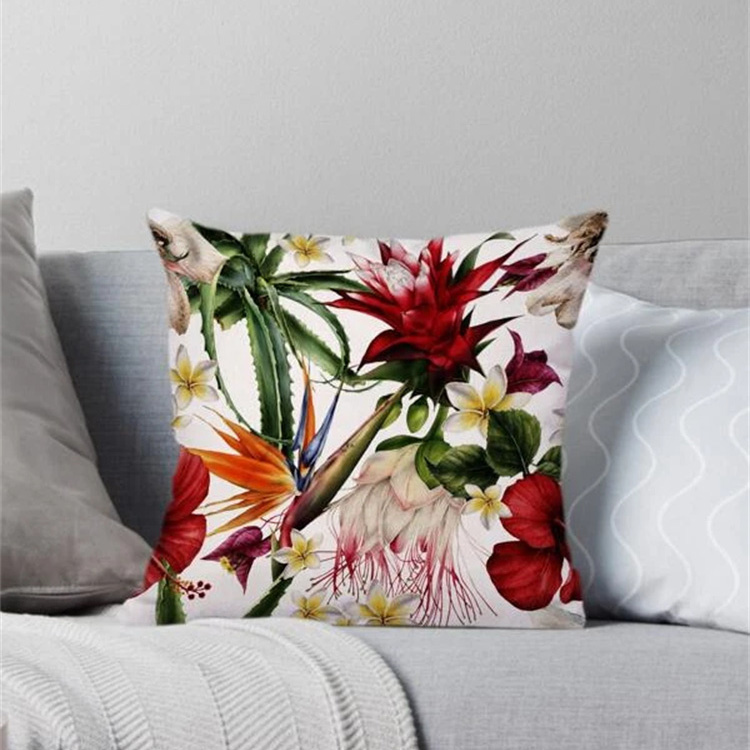 Flower Printed Linen Pillowcase display picture 19