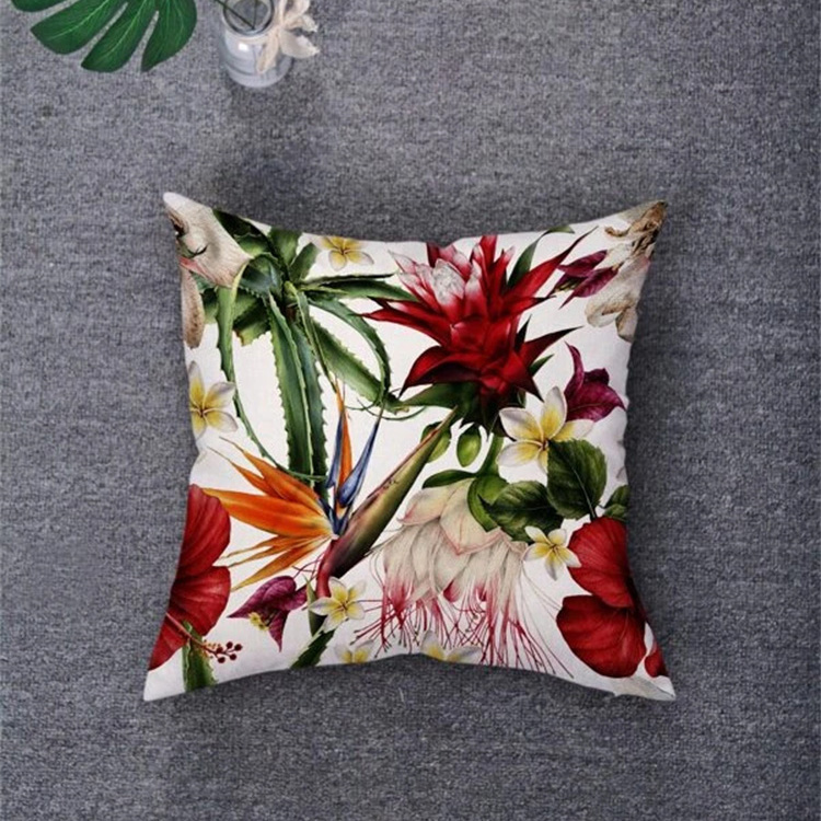 Flower Printed Linen Pillowcase display picture 22
