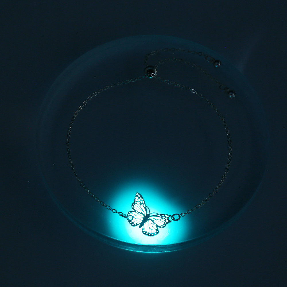 Hot Sale Ins Luminous Butterfly Bracelet Simple Fluorescent Accessories Anklet display picture 1