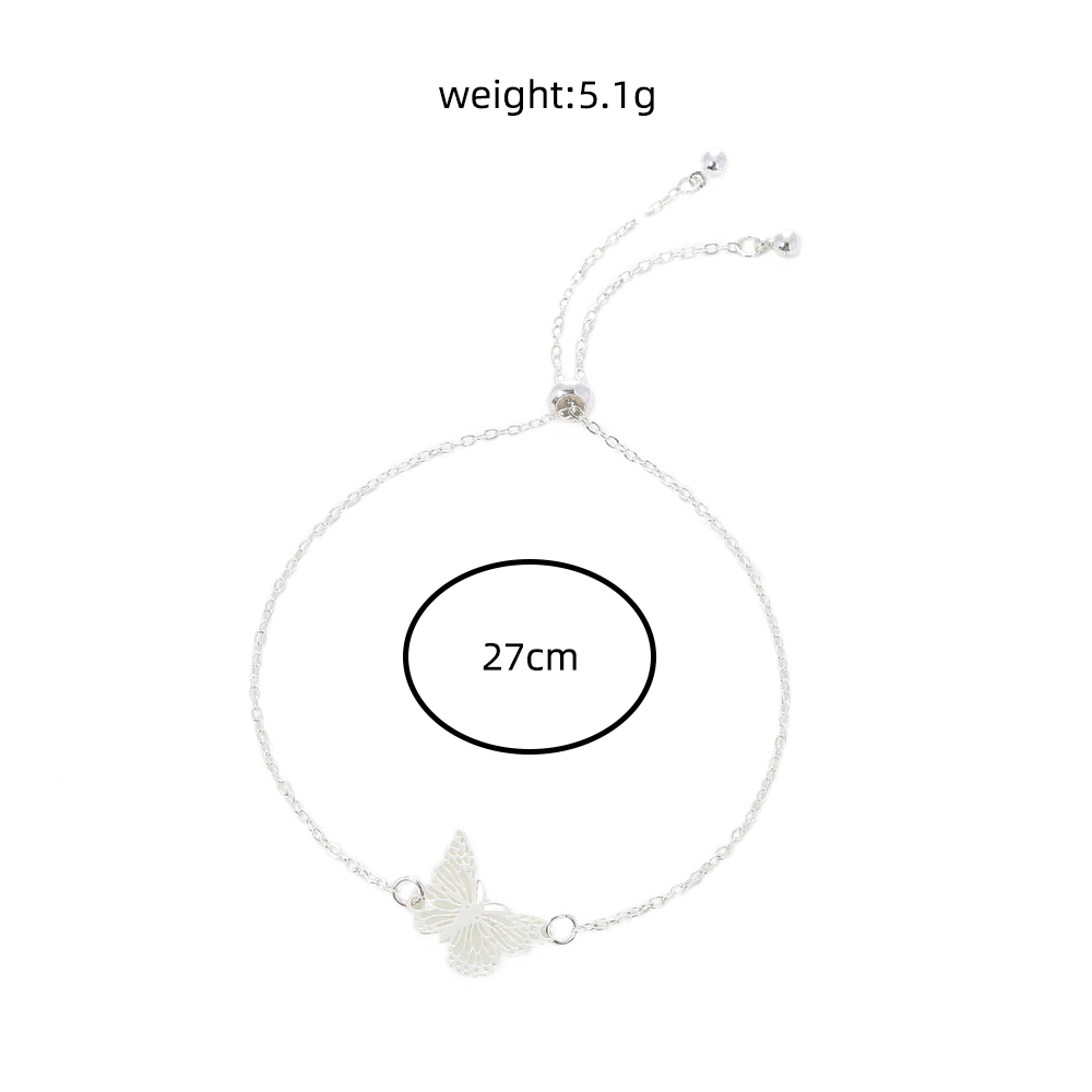 Hot Sale Ins Luminous Butterfly Bracelet Simple Fluorescent Accessories Anklet display picture 3
