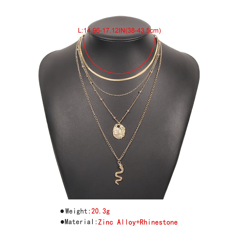 Snake-shaped Simple Stacking Multi-layer Necklace display picture 1