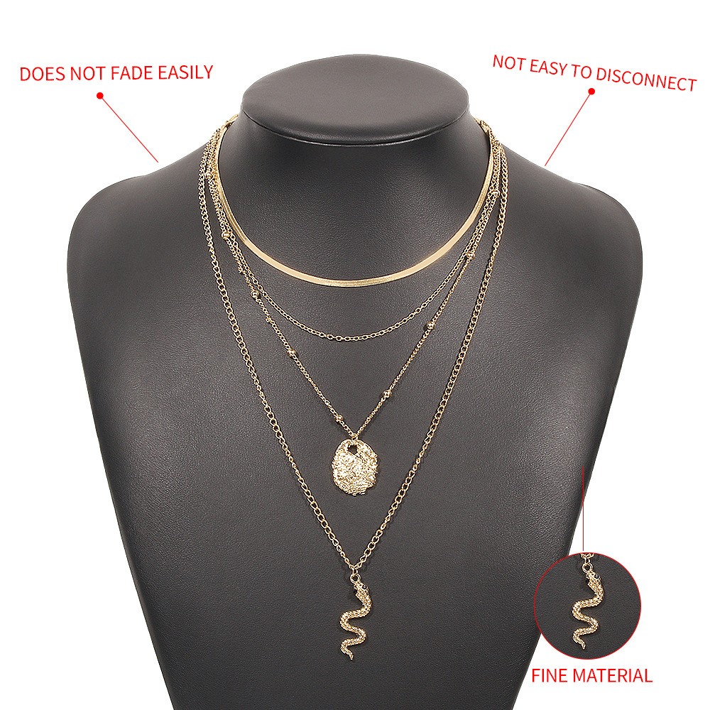 Snake-shaped Simple Stacking Multi-layer Necklace display picture 2