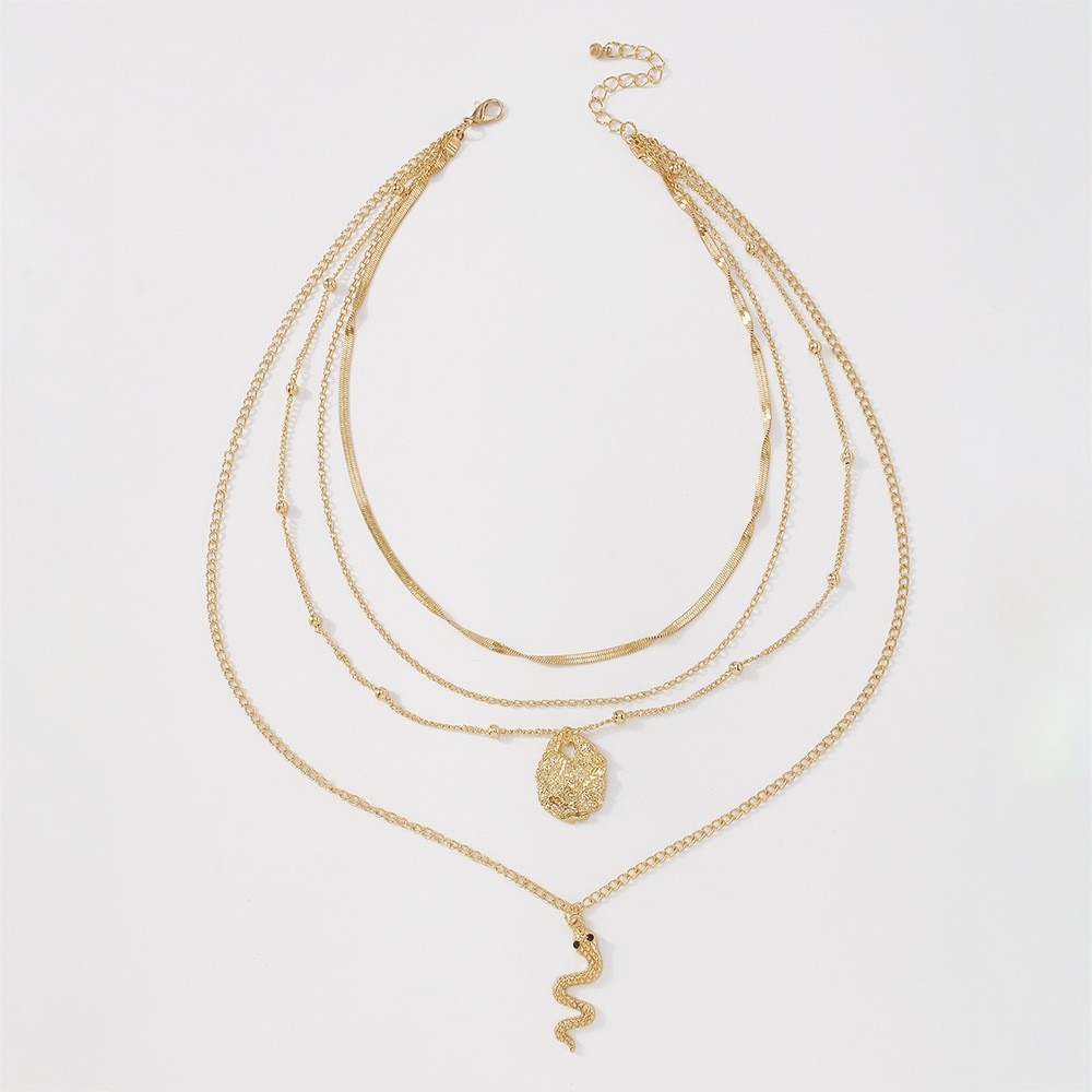Snake-shaped Simple Stacking Multi-layer Necklace display picture 3