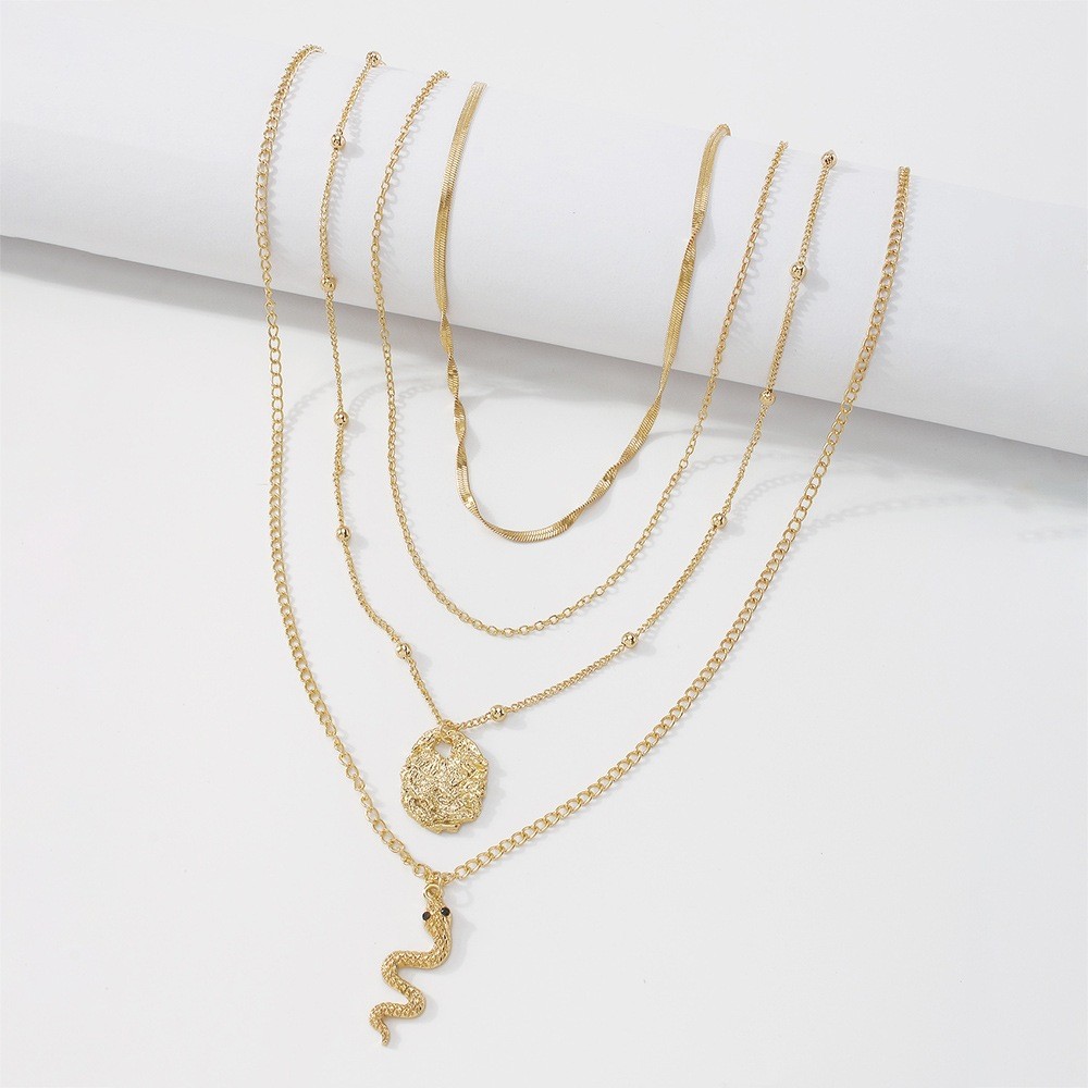 Snake-shaped Simple Stacking Multi-layer Necklace display picture 4