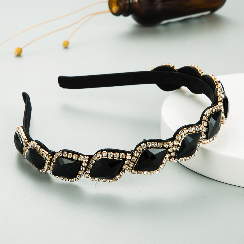 Europäische Und Amerikanische Farbstirnbänder Voller Diamanten-stirnband display picture 4
