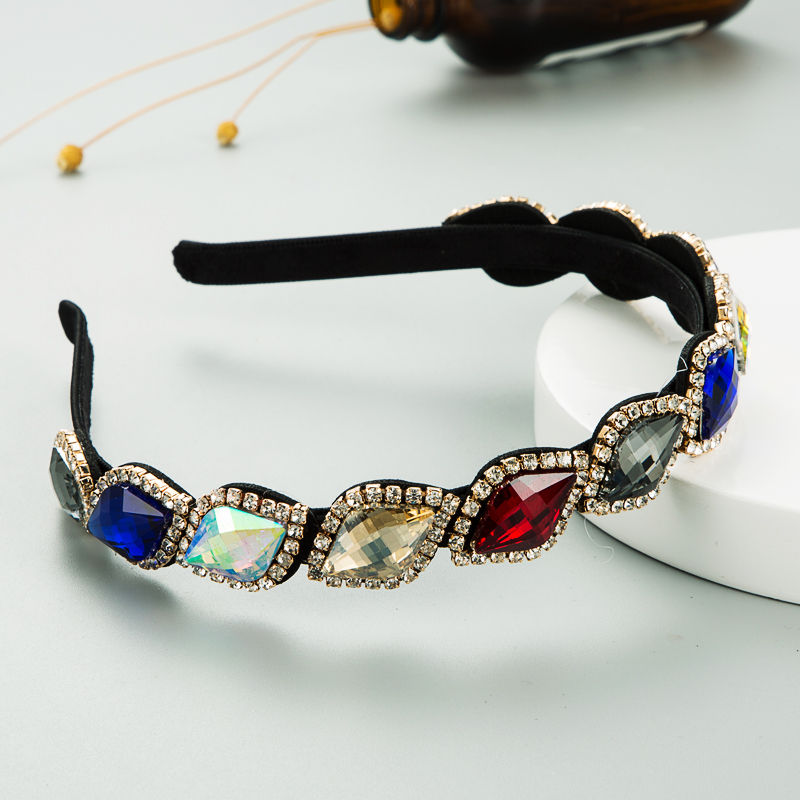 Europäische Und Amerikanische Farbstirnbänder Voller Diamanten-stirnband display picture 6