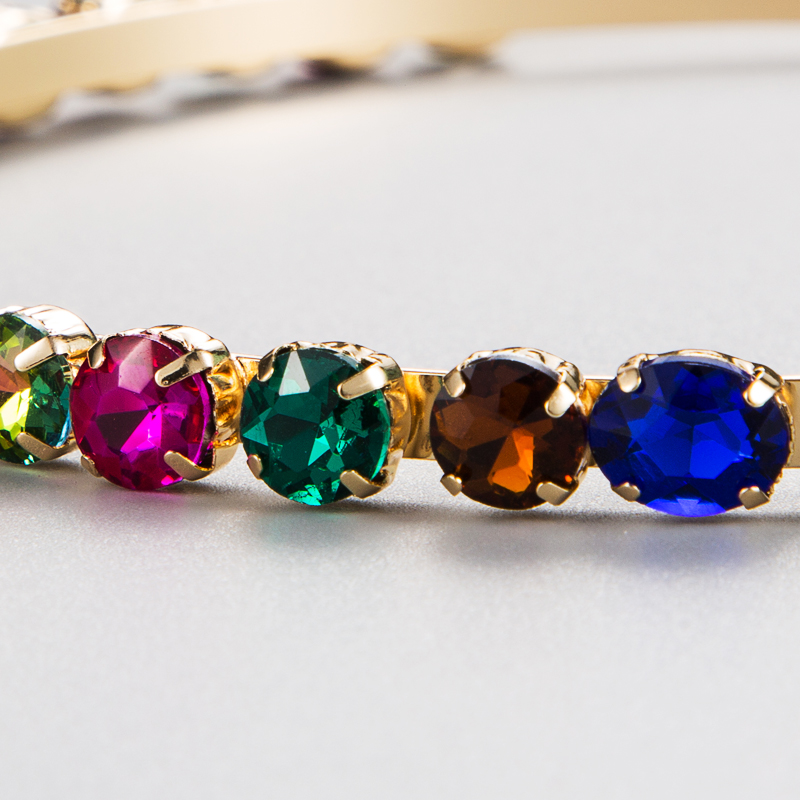 Im Europäischen Und Amerikanischen Stil Eingelegtes Glas Strass-farbiges Diamant-haarband display picture 4