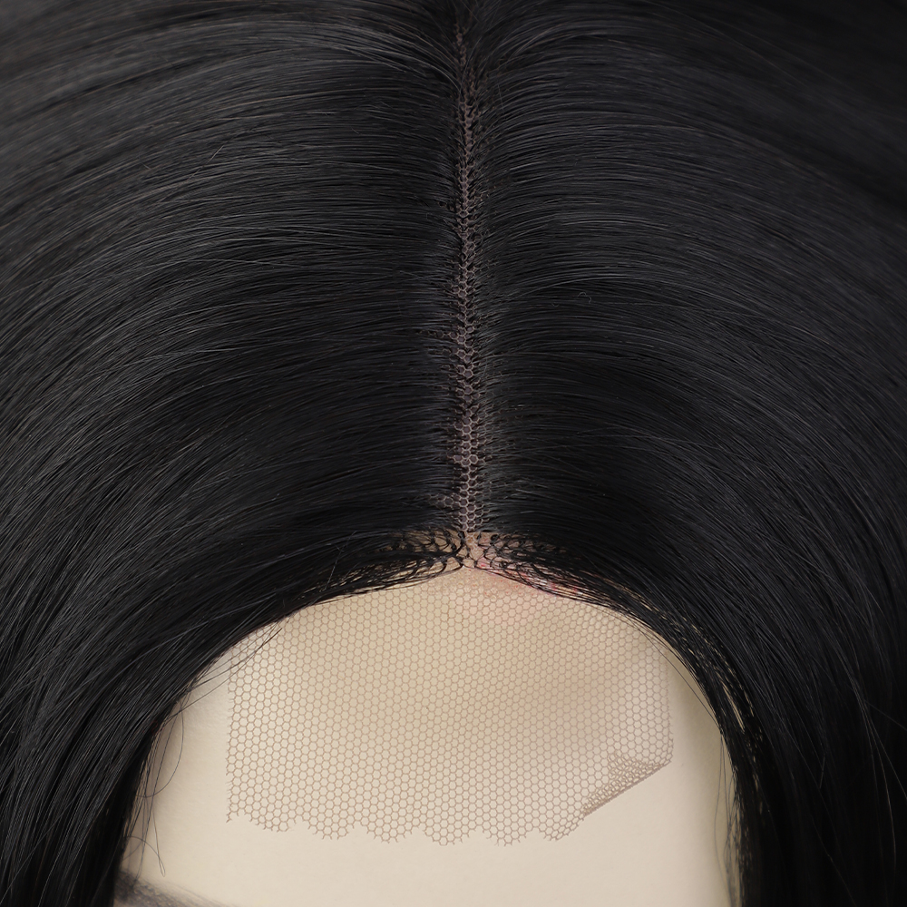 Longue Perruque Ondulée Noire Pour Les Femmes Perruque En Fibre Résistante À La Chaleur Pour Cheveux Synthétiques display picture 6