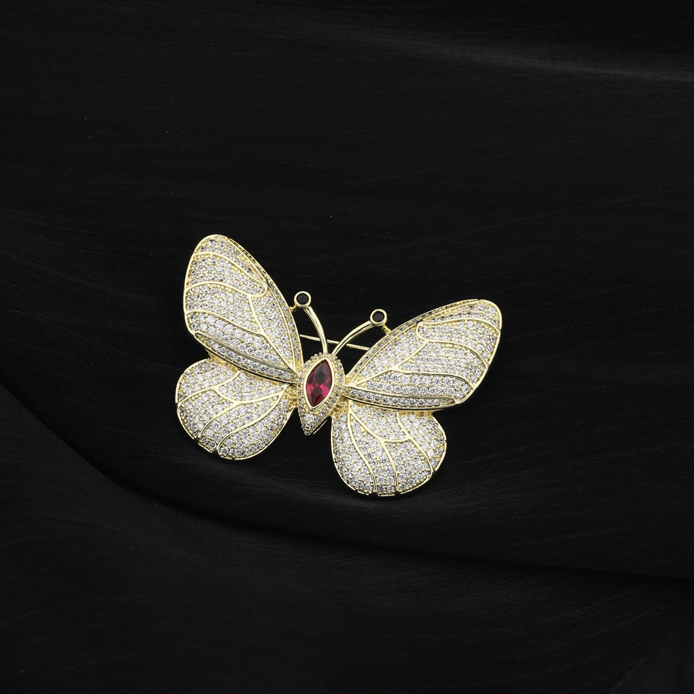 Exquisite Fashion Butterfly Copper Brooch Wholesale display picture 1