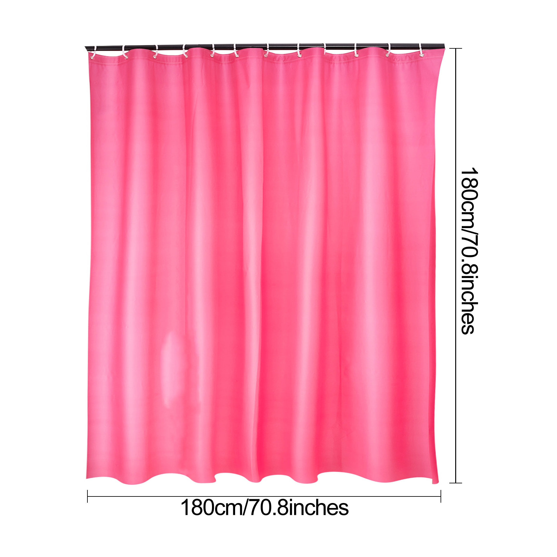 Simple Rose Red Waterproof Mildew Proof Shower Curtain display picture 3