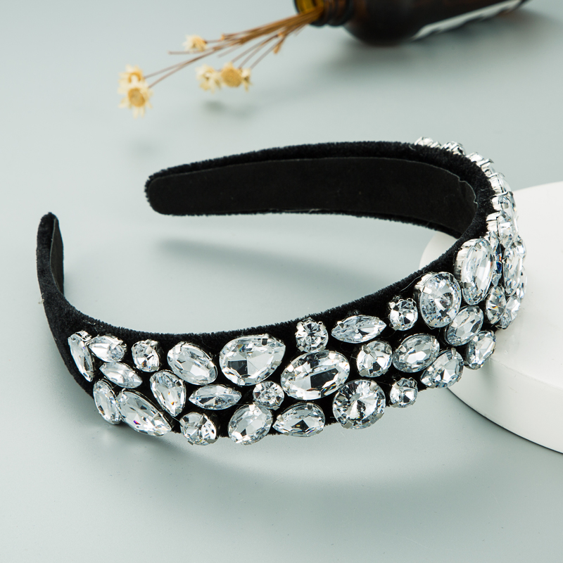 New Simple Baroque Shape Drop-shaped Glass Diamond Headband display picture 4