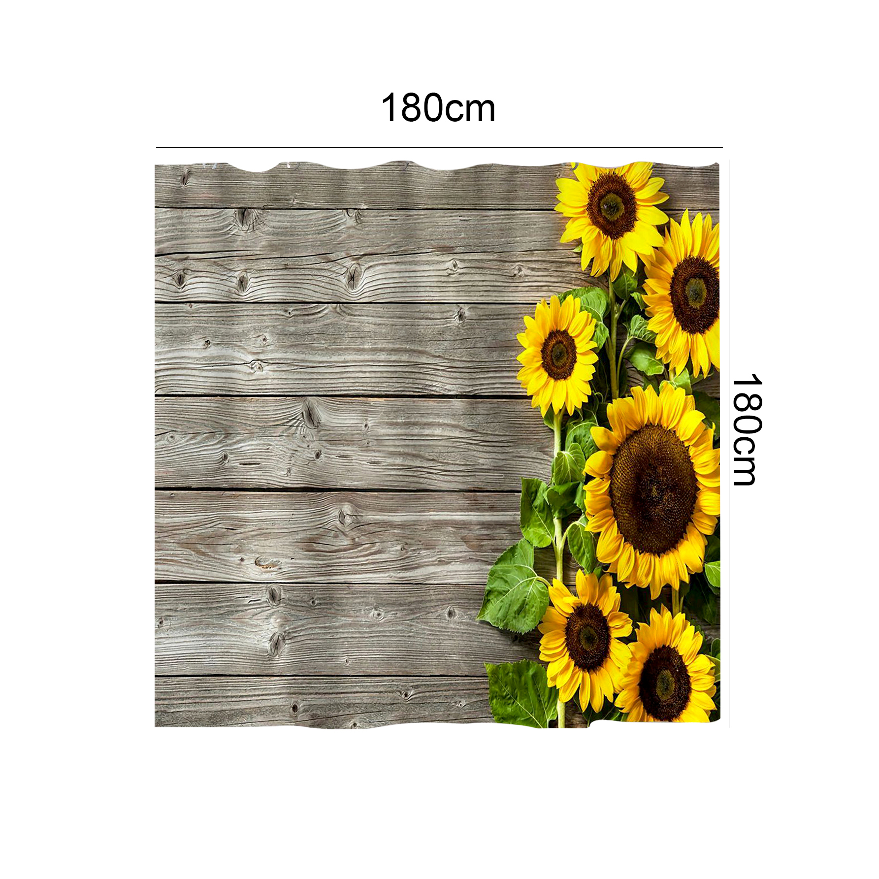 Sunflower Polyester Printed 180mm Width Squreshower Curtain display picture 5