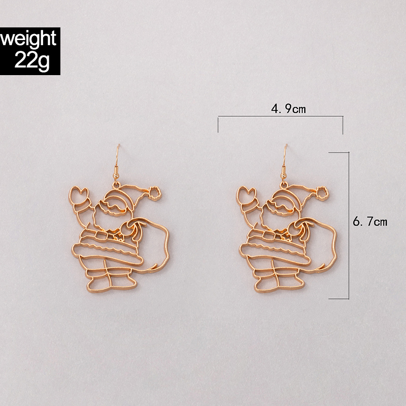 European And American Christmas Bells Hollow Ear Hooks Hollow Irregular Earrings display picture 2