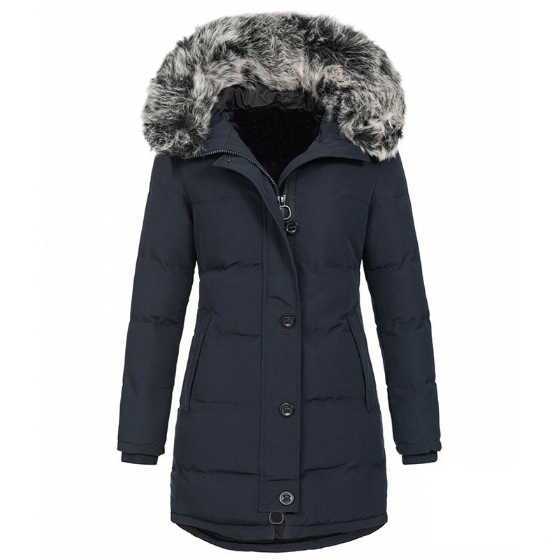 Pure Color Hooded Warm Zipper Cotton Jacket display picture 4