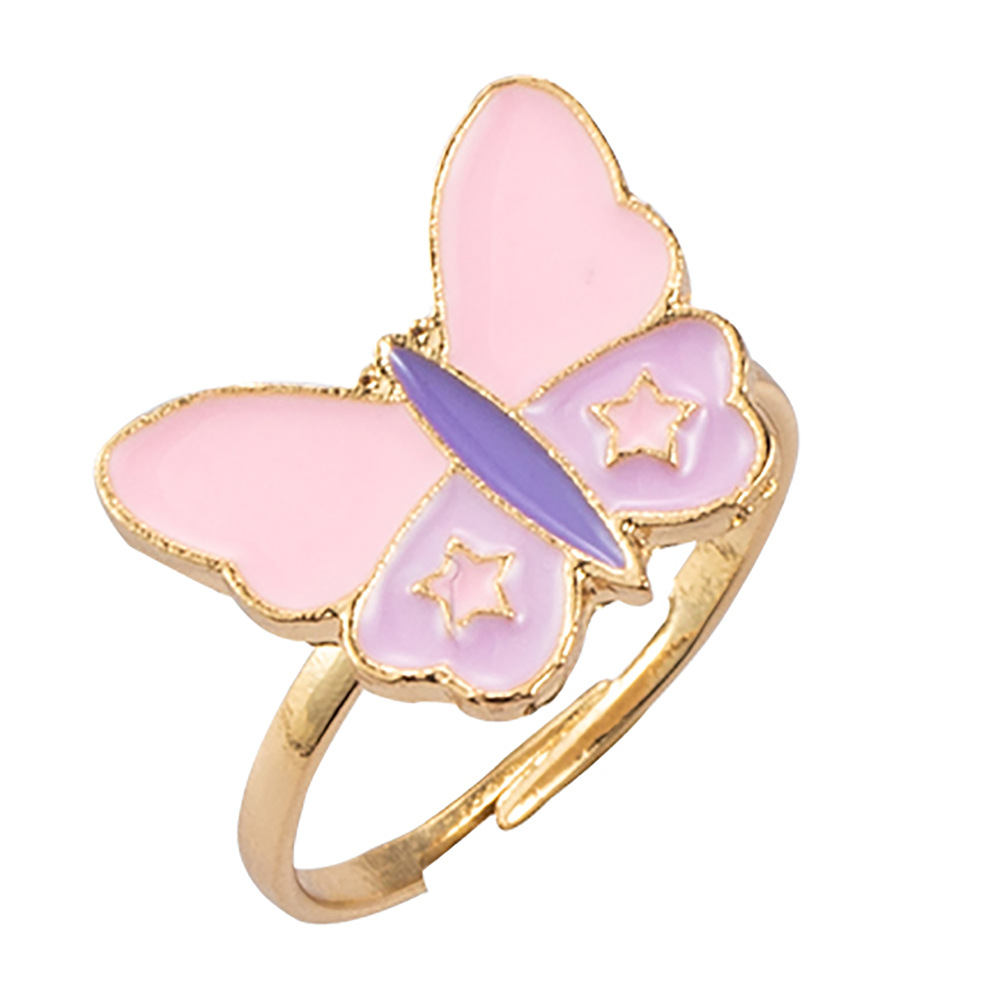 Vacation Heart Shape Mushroom Butterfly Alloy Enamel Plating Women's Rings display picture 4