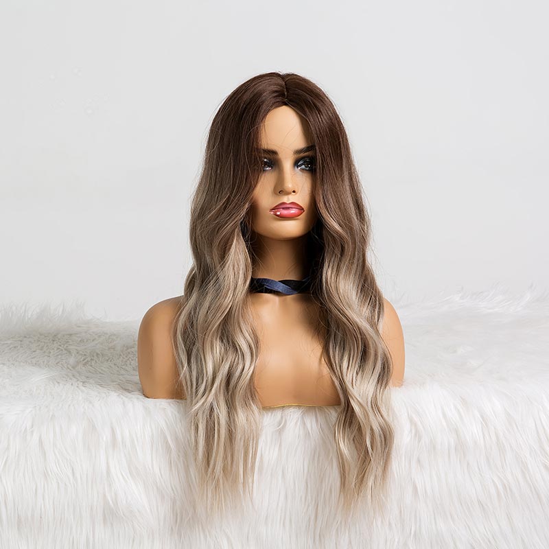 2021 European And American Fashion Gradient Color Big Wave Headgear Wig display picture 3