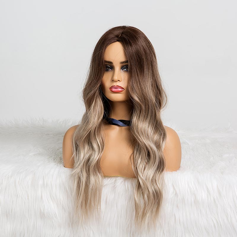 2021 European And American Fashion Gradient Color Big Wave Headgear Wig display picture 6