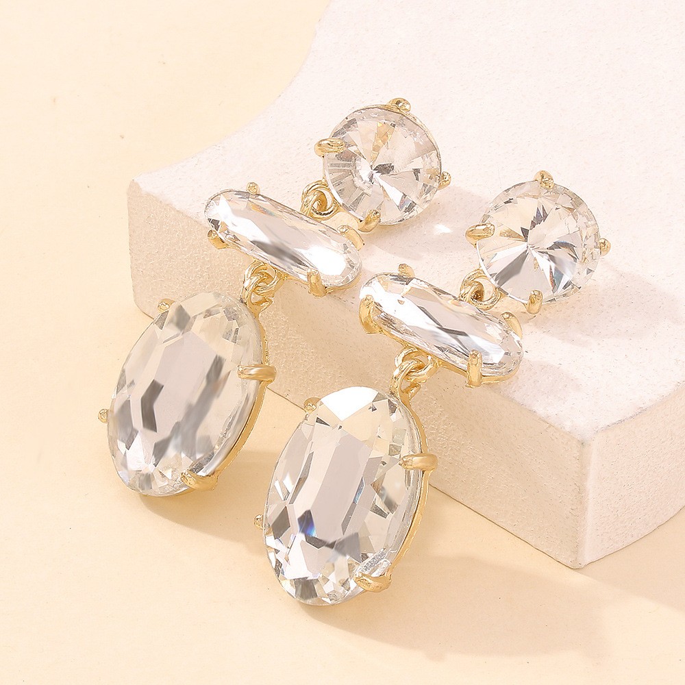 Mode Legierung Geometrische Diamant Tropfen Ohrringe Großhandel display picture 6