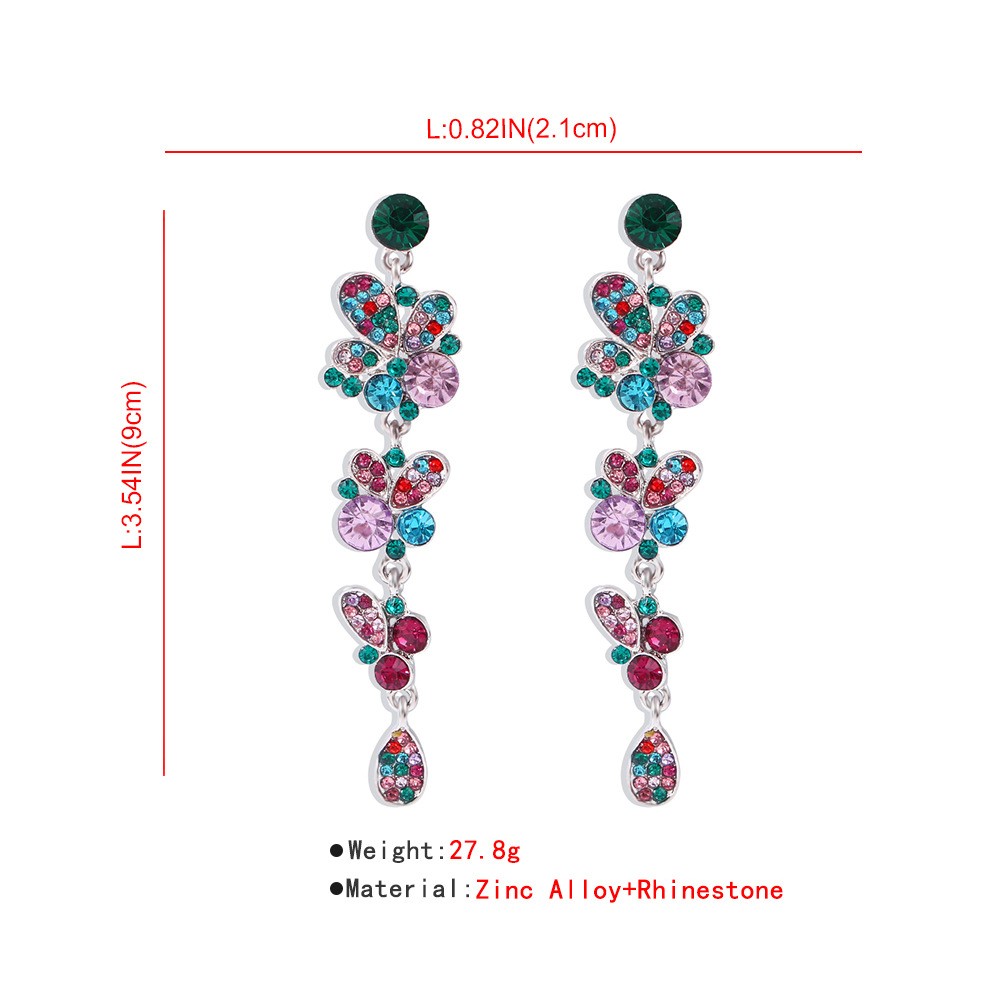 Multi-layer Flower Color Diamond Earrings Wholesale display picture 1