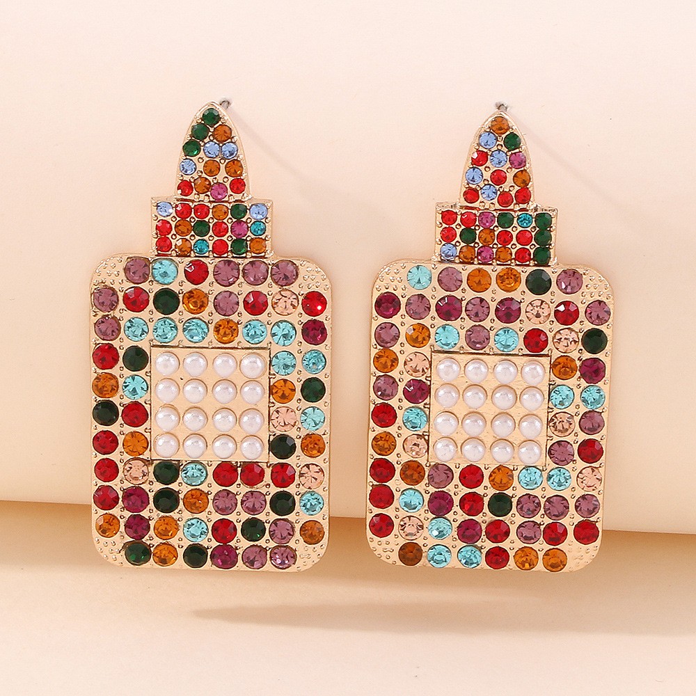 Fashion Personality Exaggerated Alloy Diamond Earrings Wholesale display picture 1