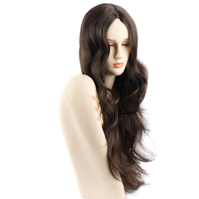 2021 European And American Big Wavy Long Curly Hair Headgear Wigs Rose Chemical Fiber Wig display picture 4