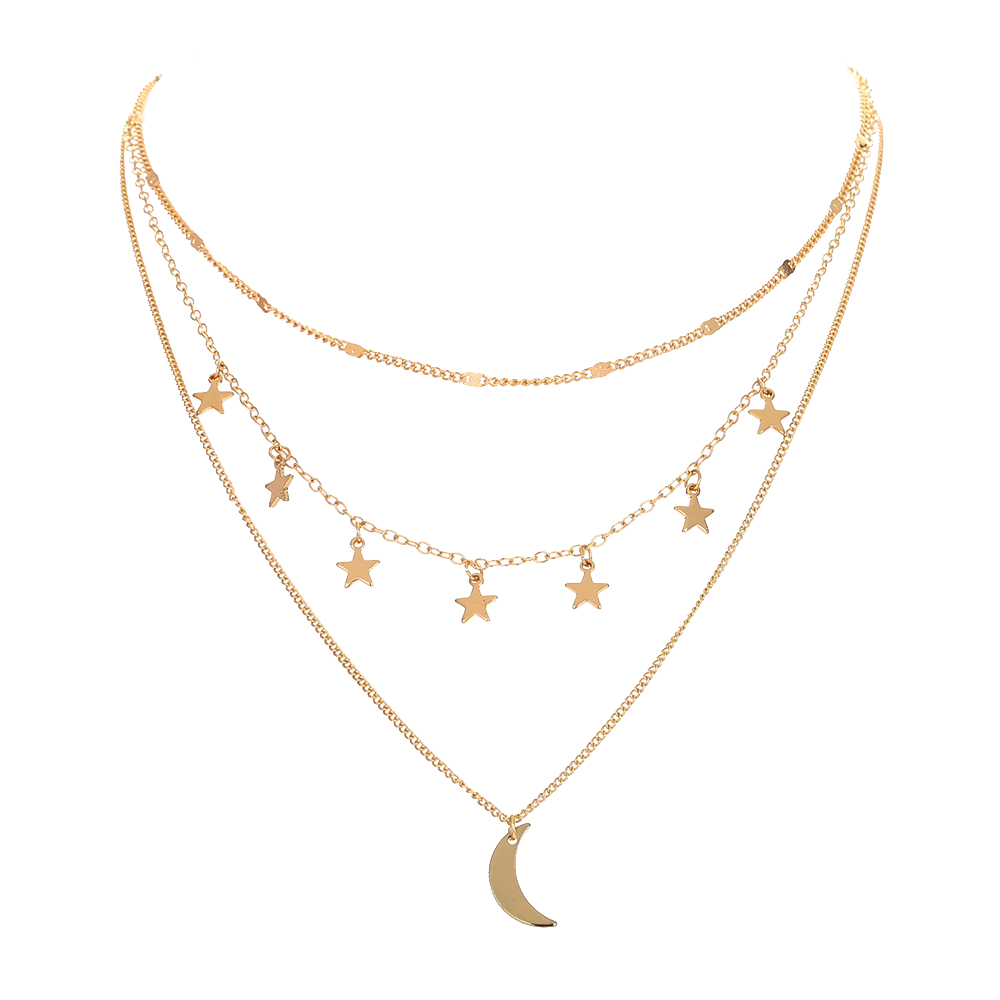 Star Stacking Simple Multi-layer Necklace Wholesale display picture 1