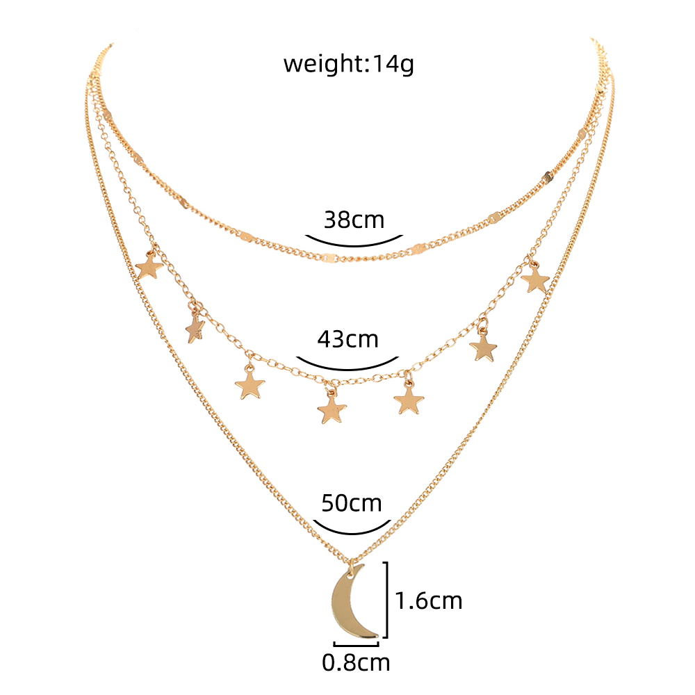 Collier Multicouche Simple Empilage D&#39;étoiles En Gros display picture 4