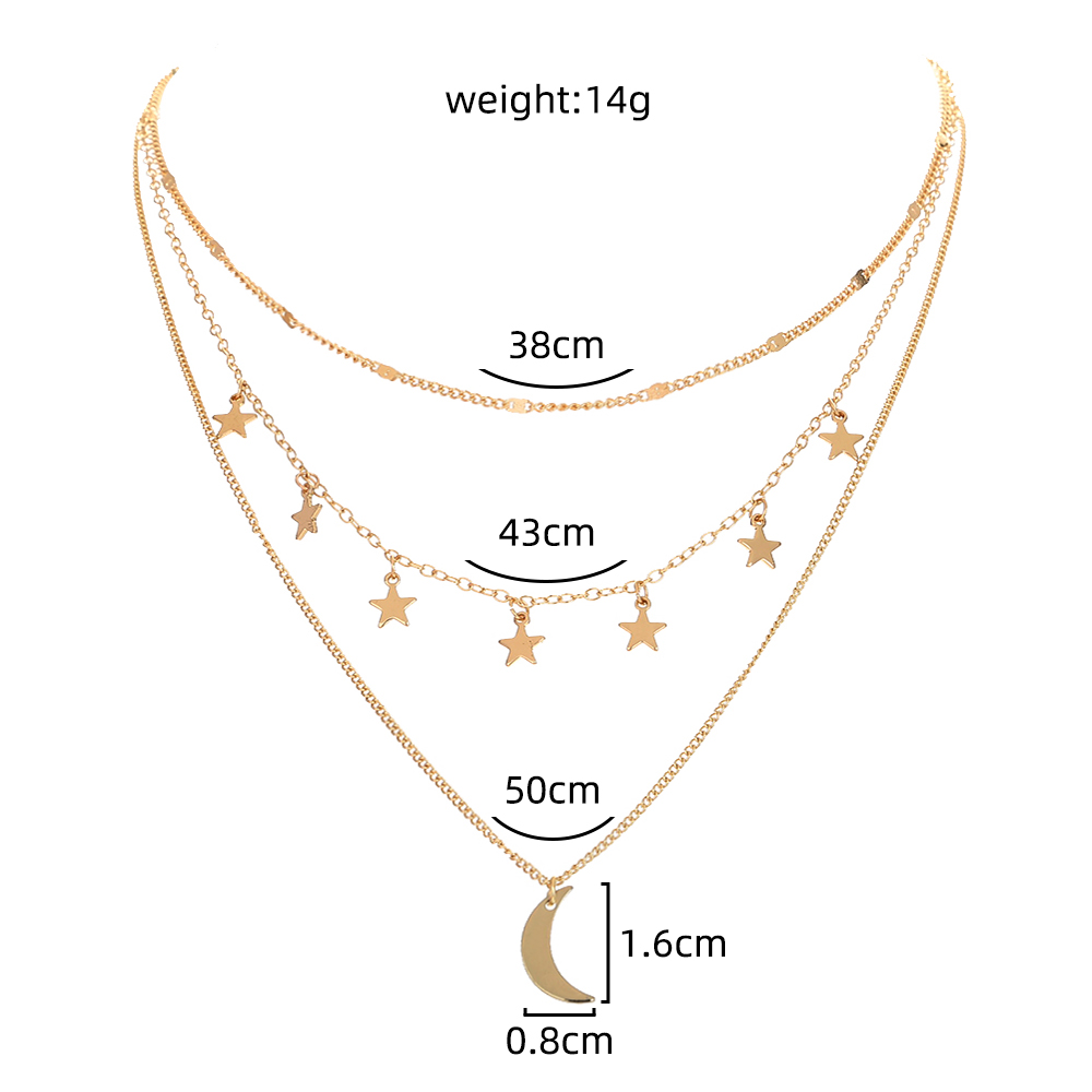 Star Stacking Simple Multi-layer Necklace Wholesale display picture 4