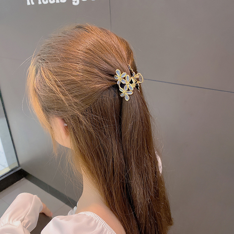 Temperament Flower Grasping Clip Fashion Korean Hairpin Dripping Oil Headwear display picture 4