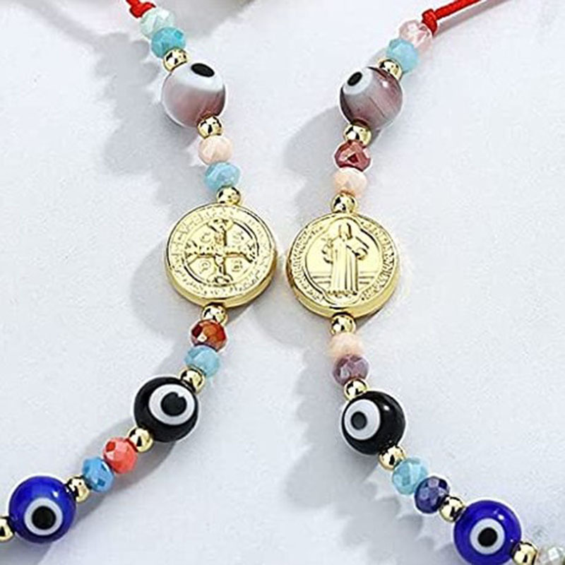 Color Creative Glass Demon Eye Adjustable Drawstring Bracelet Fashion Bracelet display picture 6
