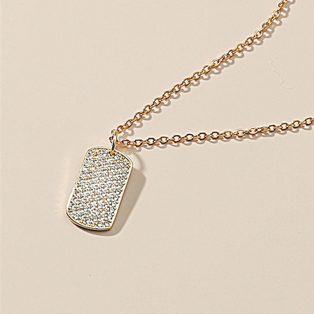 Collar De Diamantes De Imitación Cuadrado Hipoalergénico De Acero Titanio Para Mujer De Moda display picture 1